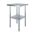 Amgood Stainless Steel Metal Table with Undershelf, 24 Long X 24 Deep AMG WT-2424